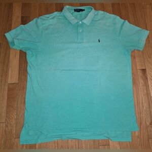 VINTAGE POLO RALPH LAUREN SIZE XXL MENS SHIRT MINT GREEN & FADED OUT BAD ALLOVER